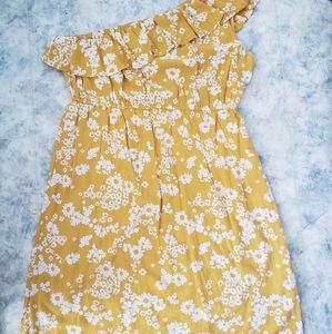 *3/$30* Old Navy large one shoulder yellow dress